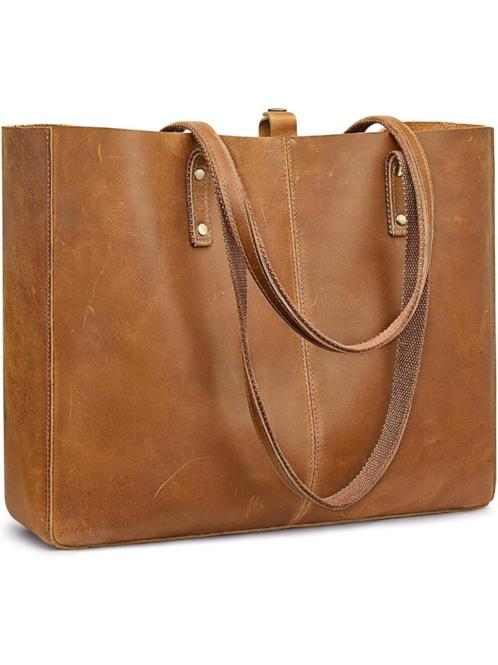 Stylish Genuine Leather Shoulder Tote Bag for Women - Large Work Handbag, Purse